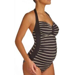 Pez D'Or Corfu Size M Stripe 1-Piece Maternity Swimsuit